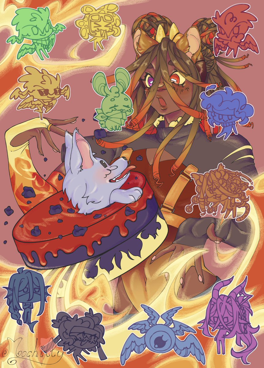 M0chillly's tweet photo. FOR FLAME BIRTHDAY AWWWW HAPPY BIRTHDAY !!! Ｏ(≧∇≦)Ｏ
( Bro we dont talk about the fact that im 3 weeks late plzzzz ignORE THE ELEPHANT IN THE ROOM GUYS !!! (*｀Д´*) ) 
#FlameFragsFanart #UnstableUnivers https://t.co/p6nWaNq5zo