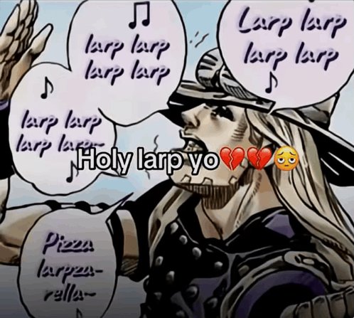 JohnnyO19021891's tweet photo. @cachinhosgyro Na moral, tão larpando os animes nem perduram Jojo SBR 🥀 https://t.co/BaRJIFs02V
