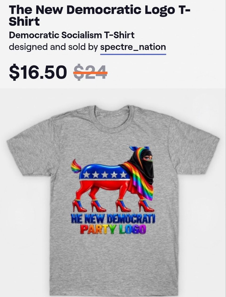 SpectreNation1's tweet photo. The New Democratic Party Logo. 🫏

Heather tee, satirical donkey graphic, sale price — $16.50 (normally $24) at the Spectre Nation shop.

Grab yours: https://t.co/EESOTgAIS1

#SpectreNation #Merch #TeePublic #DemocraticParty #PoliticalSatire https://t.co/TzDE0bGSKC