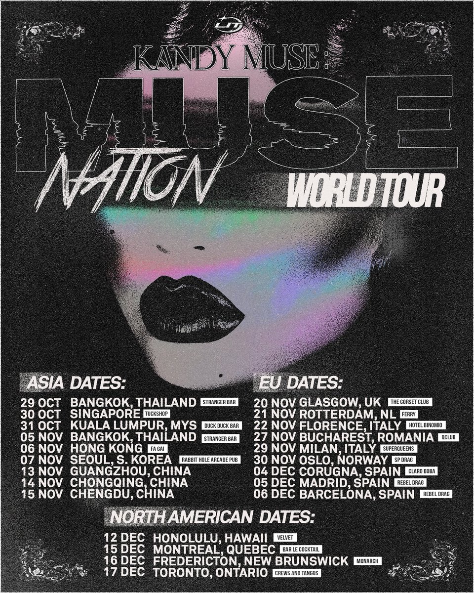 TheKandyMuse's tweet photo. MUSE NATION WORLD TOUR 2026! ASIA. EUROPE. NORTH AMERICA. 🌎⛓️ https://t.co/Sdk6zRTchZ