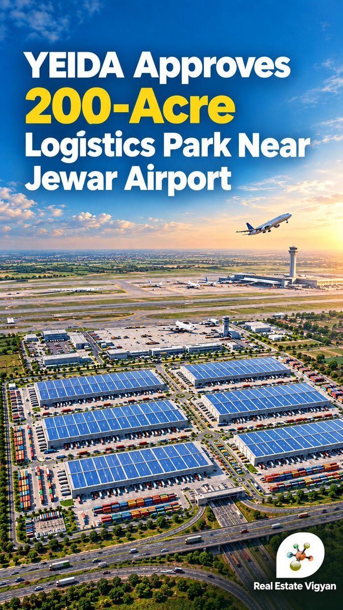RealVigyan's tweet photo. Major Industrial Push Around Jewar Airport

YEIDA has approved a 200-acre Multimodal Logistics Park at Tappal-Bajna and is moving ahead with plans for an 8,000-hectare Industrial Node south of Noida International Airport.

#NoidaInternationalAirport #JewarAirport #YEIDA https://t.co/P884j2Jcov