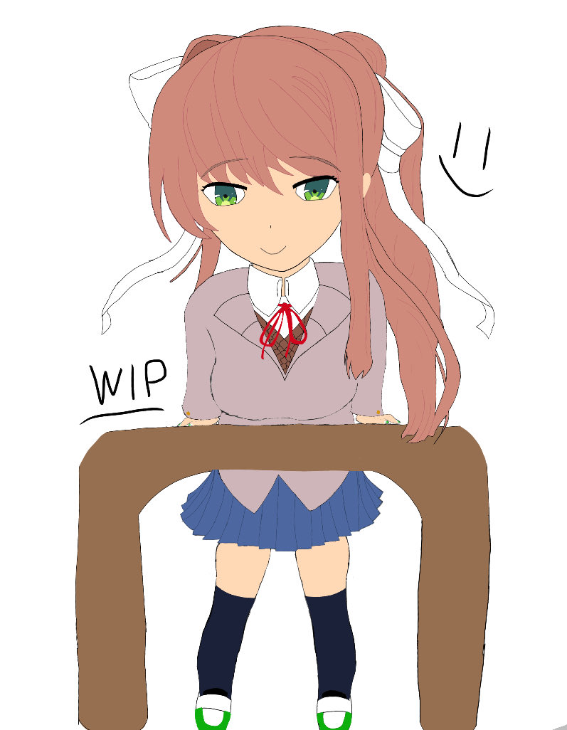 RPandax3z's tweet photo. Still lots to do, but here’s monika with some basic colours #DDLC #Monika https://t.co/3s7QJsDe1k