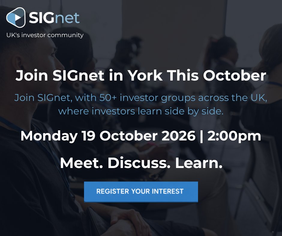 ShareSocUK's tweet photo. A new SIGnet group is launching for investors in York on Monday 19 October 2026 at 2:00pm.

SIGnet brings individual investors together to discuss investments, share knowledge and learn from each other. The new York group will meet once a month during the day and will be convened by SIGnet member Kieran Stokes.

Interested in joining? Find out more and register for the launch meeting: https://t.co/pZg7KUfELf