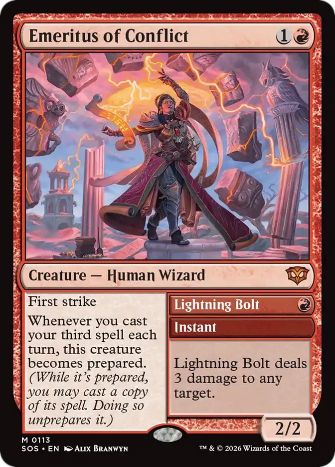 Shinxeeble's tweet photo. First days thoughts, these three cards play really well together, a part of it is that slickshot is just a really great card but reliably having 2 spells to trigger it with is sick.

Pompous battlemage is as good as you think it is as seen in the izzet challenge lists. pyre is eh https://t.co/CO1IFIt1D3