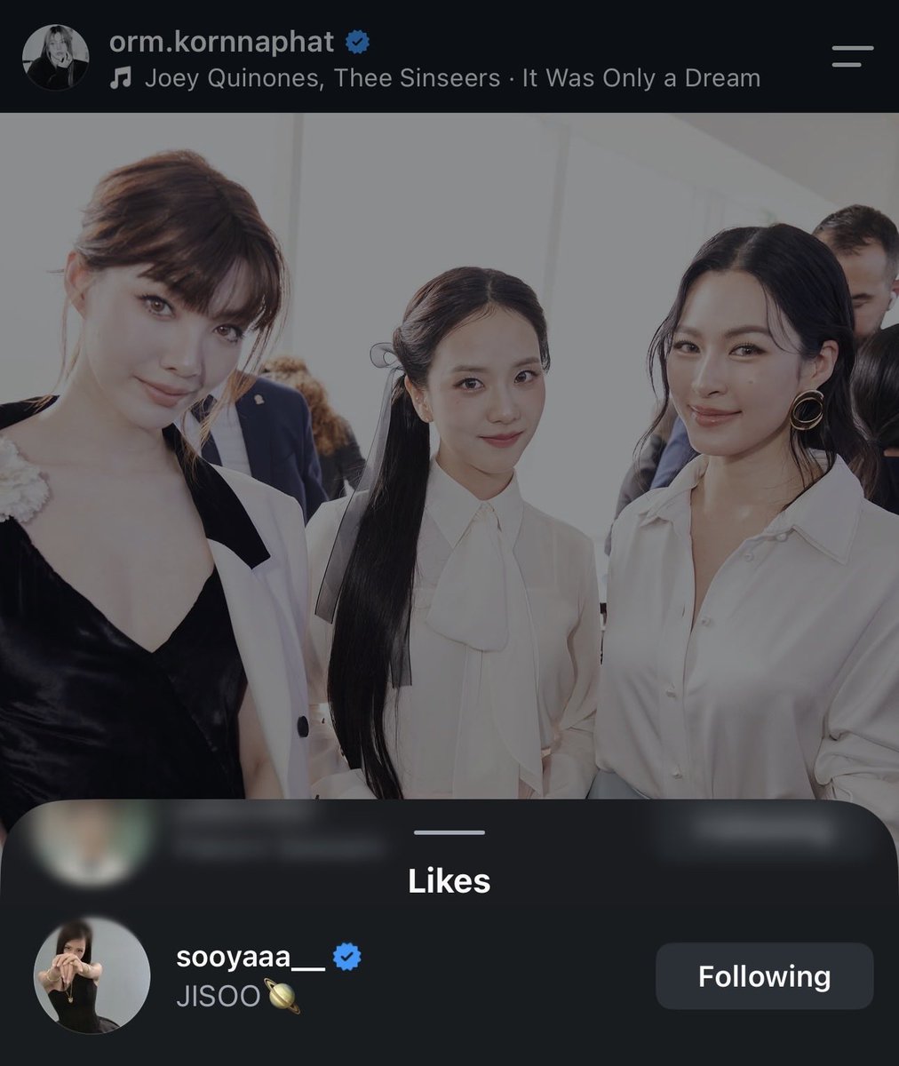 vlrp01's tweet photo. JISOO LIKED AND COMMENTED 🫠🔥 

#LinglingKwong #OrmKornnaphat
#LingOrmDiorSummer27 #LingOrm
#Dior #DiorSummer27 #PFW https://t.co/6rp6z2uGRN