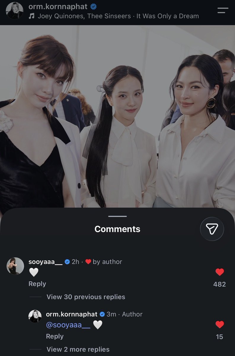 vlrp01's tweet photo. JISOO LIKED AND COMMENTED 🫠🔥 

#LinglingKwong #OrmKornnaphat
#LingOrmDiorSummer27 #LingOrm
#Dior #DiorSummer27 #PFW https://t.co/6rp6z2uGRN