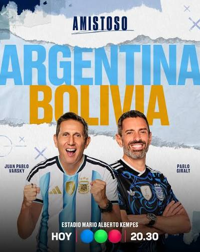 ElProdeOriginal's tweet photo. #Amistoso | MIรRCOLES
๐Amistoso Internacional
โฐ21hs๐ฆ๐ท
๐๏ธEstadio Mario Alberto Kempes
โก๏ธ ๐ฆ๐ท #Argentina vs #Bolivia ๐ง๐ด
๐๏ธRelator: @giraltpablo
๐๏ธComentarista: Juan Pablo Varsky
๐๏ธCampo de juego: @SofiMMartinez
๐บ @telefe ๐ฆ๐ท
๐ป๐ฑ #MiTelefe ๐ฆ๐ท y #YouTube de @telefe ๐ฆ๐ท
๐Cรณrdoba๐ฆ๐ท
๐คณ #ARGENTINAxTELEFE - #StreamsTelefe