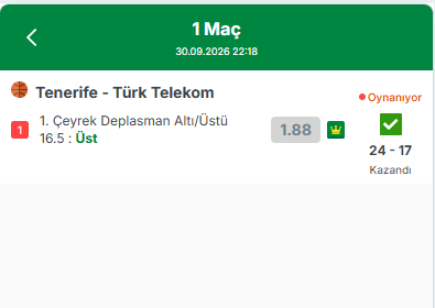 rdbsk78's tweet photo. ✅ Kazandı

Tenerife - Türk Telekom
1. Çeyrek Deplasman 16.5 Üst (1.88)

Telekom 17 sayı üretti.
Canlıdan güzel isabet 🔥 https://t.co/k8hZU60Wdp