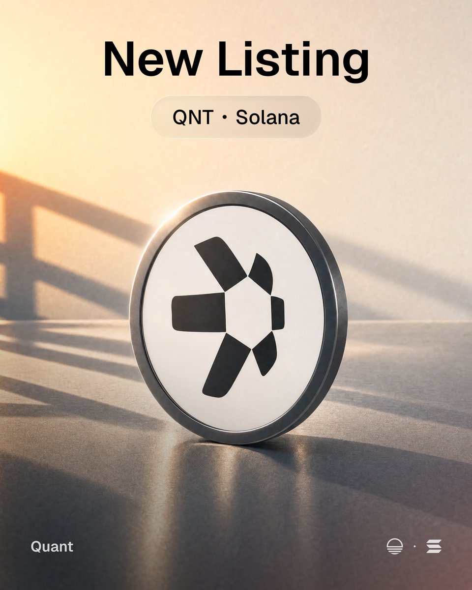 sunrise's tweet photo. Quant (QNT) is now listed on @Solana via Sunrise. https://t.co/BxIvONFfs1