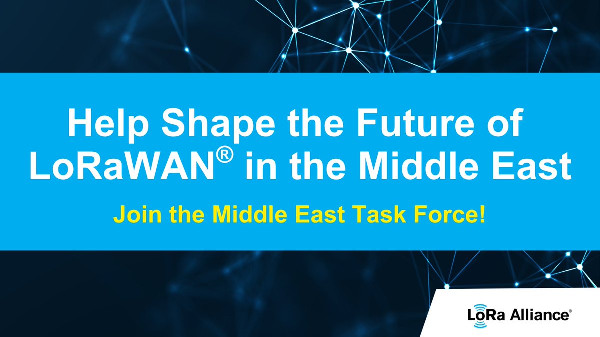 LoRaAlliance's tweet photo. #LoRaAlliance members: Join the new Middle East Task Force! 🌍
Connect with regional stakeholders, share market insights and #LoRaWAN success stories, and help accelerate LoRaWAN adoption across the GCC and broader Middle East.
👉 Members, join here: https://t.co/tz86rX2b7w https://t.co/0rkVDbHrEG
