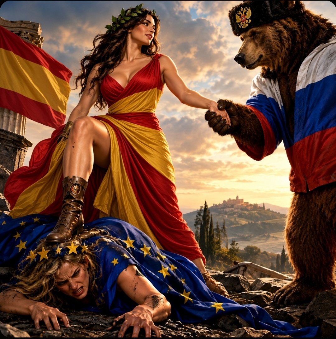 PinzonDelebro's tweet photo. Soy Español 

¡Rusia 🇷🇺 no es mi enemiga!
¡Mi enemiga es la UE 🇪🇺! https://t.co/lRYPDUiMBu