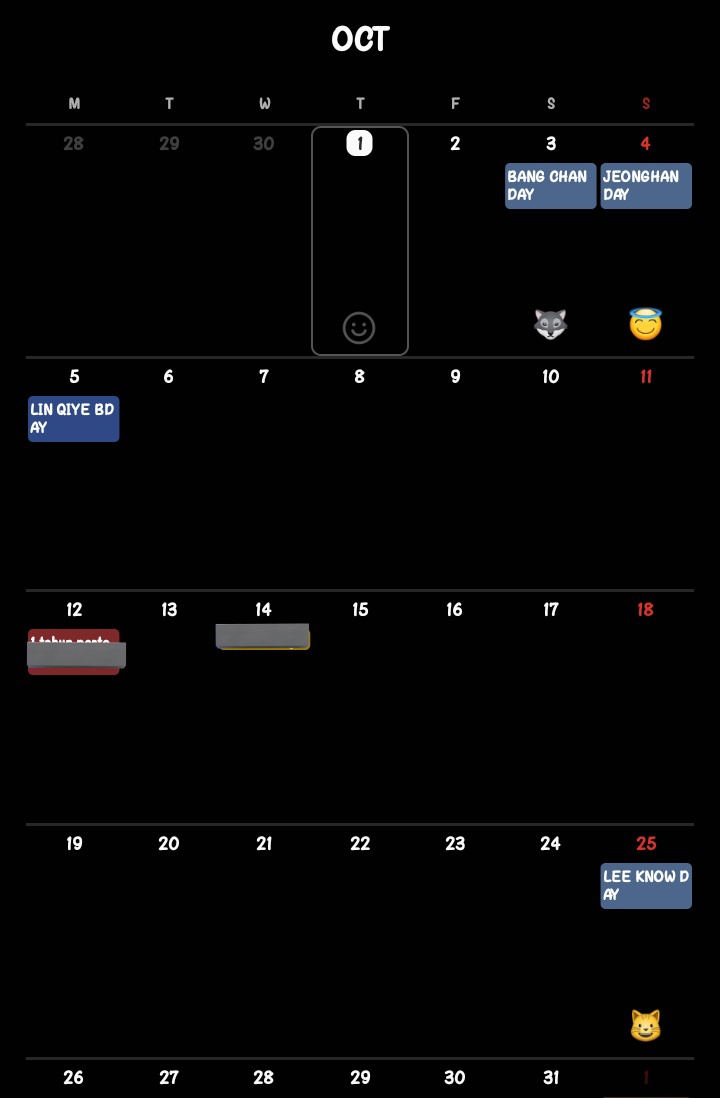 jinniyoonbae's tweet photo. bulan oktober,
- tanggal 3 bang chan bday
- tanggal 4 yoon jeonghan bday
- tanggal 5 lin qiye bday
- tanggal 25 lee know bday https://t.co/fVkKul2joM
