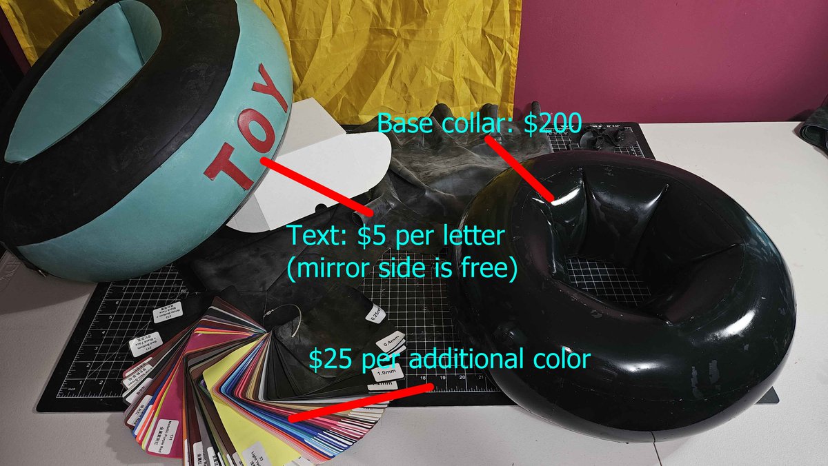 PoofySpoofy's tweet photo. Lots of collars ready to be customized and polished!
Any color combo, any text!
Dm to order https://t.co/QBJRdeUAeq