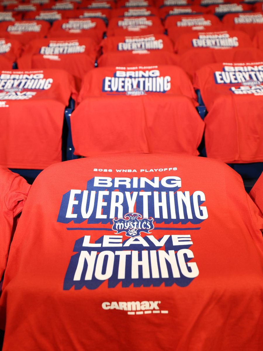WashMystics's tweet photo. Bring everything, leave nothing ❤️ 

Every fan in attendance tonight will receive a t-shirt.
@CarMax https://t.co/mT7uhgH69r