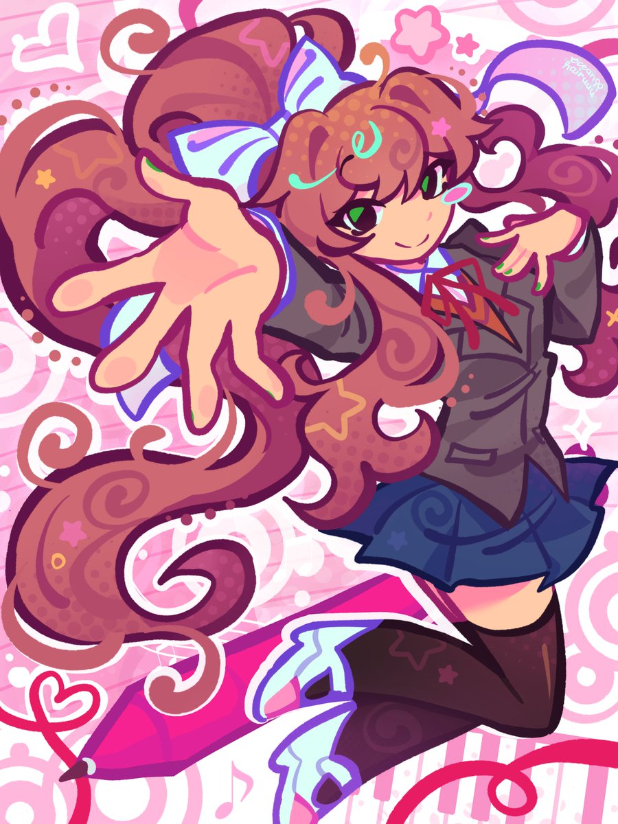 ocean_hairuuu's tweet photo. just monika !! 🖋️(⁠*⁠˘⁠︶⁠˘⁠*⁠) #ddlc https://t.co/SMNMPjFhhj