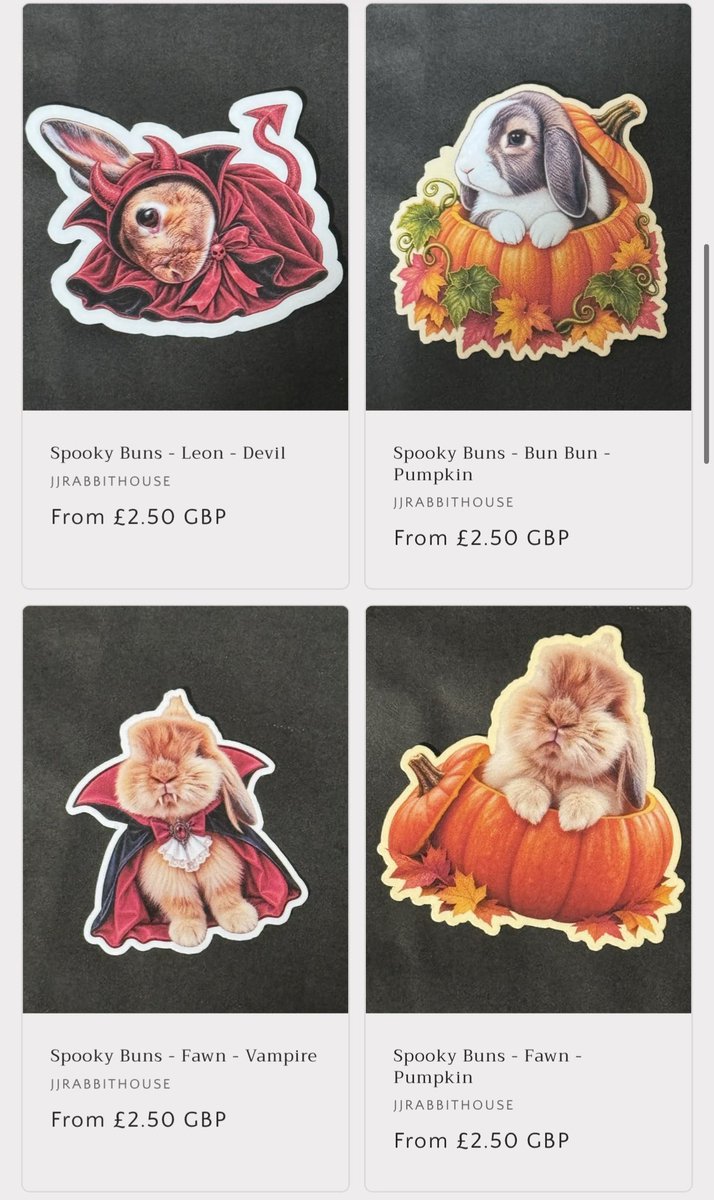 jjrabbithouse's tweet photo. For all you spooky bunnies …

We’ve added more of your favourite @carrotcottagerr buns to the Spooky Buns collection … 🎃 

Hop on over and take a look. Designs can be printed on a HUGE range of items! 

https://t.co/DMyajRlYtp

Any more buns to add to the collection? Let us know 🐰 

Non UK? Message to order