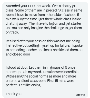 adamboxer1's tweet photo. This is why @Carousel_Learn exists. To bring real solutions to real teachers in real classrooms, the next day. 

The day I did the webinar was rough. It's such hard work. The day started at 0700, and was straight through till gone 1800. I'm basically in a permanent state of exhaustion trying to get stuff like this out to people. 

Receiving messages like this...it's a joy.