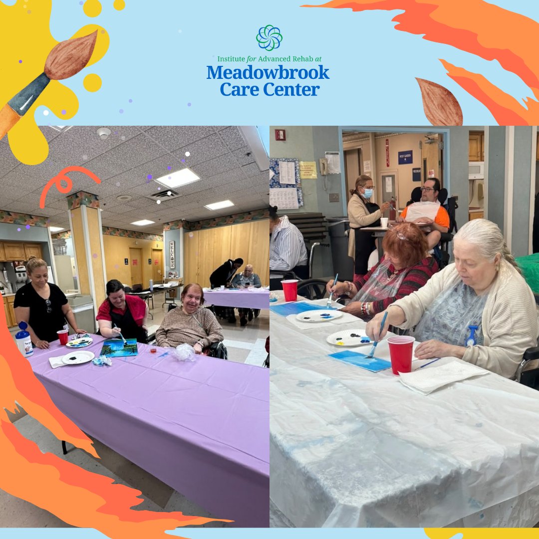 CareMeadowbrook's tweet photo. 🎨 A little creativity and a lot of fun at our Paint &amp; Sip with Matt! Everyone enjoyed putting their artistic skills to work, creating colorful masterpieces and sharing plenty of smiles along the way. 🖌️✨

#PaintAndSip #CreativeFun #ArtActivity #CommunityEngagement #SeniorLiving https://t.co/BnaSGqco6C