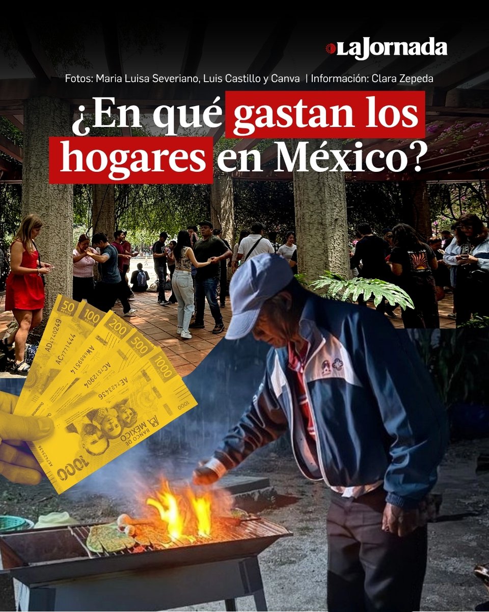 lajornadaonline's tweet photo. En México, los hogares gastaron en promedio 24 mil 801 pesos al mes durante 2025. Mientras en las ciudades se destina la mayor parte del gasto a educación y esparcimiento, en las áreas rurales lo dirigen a alimentos y bebidas. https://t.co/PgH32AdIT9