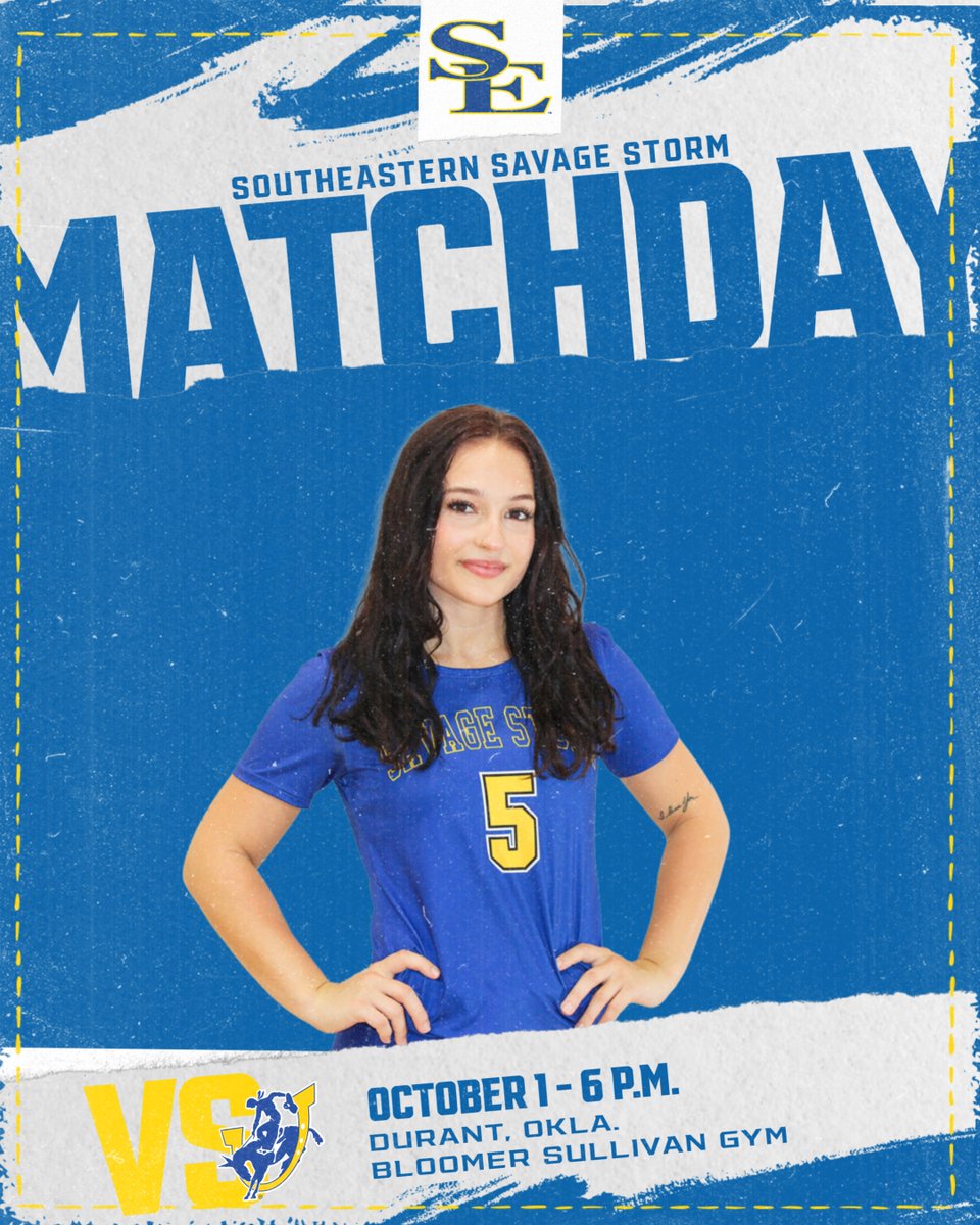 SavageStormVB's tweet photo. It's MATCH DAY!

🆚 Southern Arkansas
📍 Durant, Okla.
⏰ 6 p.m.
🏟️ Bloomer Sullivan Gym
🔗 https://t.co/pXWPUZoZ7n

#GoSoutheastern l #TakeCover https://t.co/PJSWWIzXPY