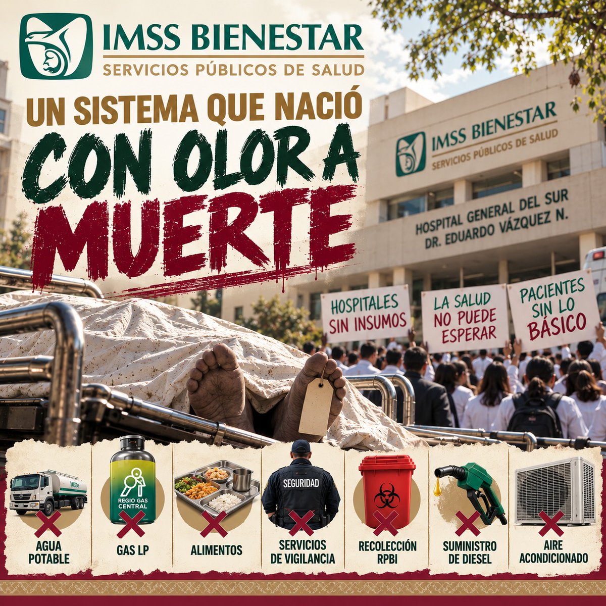 MarioPerea95205's tweet photo. IMSS-Bienestar: un sistema que nació con olor a muerte.

Hospitales sin agua, gas LP y aire acondicionado.
Solo en Puebla deben más de 180 millones a proveedores.

@IMSS_Bienestar @AlexSvarch @SHCP_mx

Nota completa 👇
https://t.co/zK4c3Xm9hl

#IMSSBienestar #OlorAMuerte https://t.co/aPBq56CP3S
