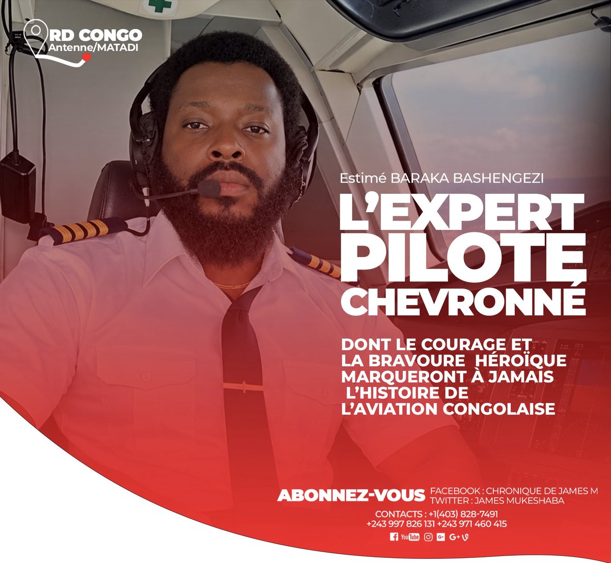 Sergeireng25's tweet photo. #RDC🔴‼️: Estimé BARAKA BASHENGEZI, L’EXPERT PILOTE CHEVRONNÉ DONT LE COURAGE ET LA BRAVOURE HÉROÏQUE MARQUERONT À JAMAIS L’HISTOIRE DE L’AVIATION CONGOLAISE

Dans les derniers instants du vol tragique de Kenge.

A lire sur 👉🏽 @JamesMukeshaba https://t.co/X3Yo01t7rj