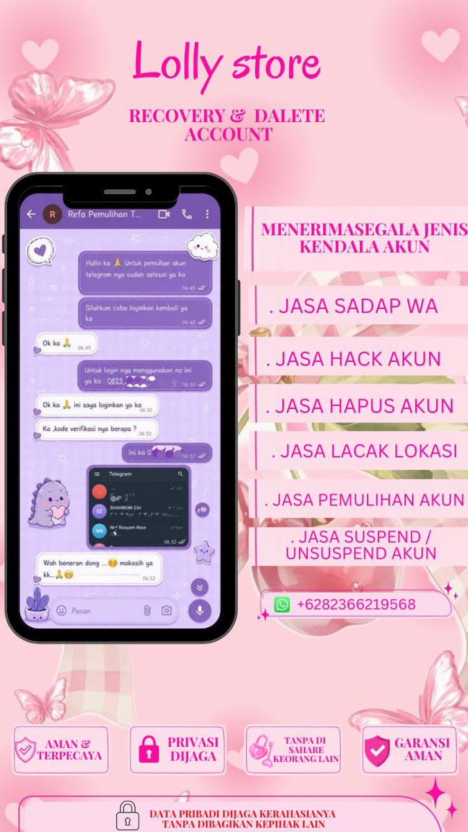 ujlesxi's tweet photo. Ready Ya Jasa Pemulihan Akun, Hack Akun,Hapus Akun,Sadap Akun | Lacak Lokasi.

Facebook,Line, Tiktok, WhatsApp •ALL SOSMED 
| Terhalang kode login/A2f
| Akses hilang total/Akun di hack 
| Akun nonaktif/Terkunci 

Fast proses Full testi konsultasi wa di Bio ya.. https://t.co/0hqmh5OgzT