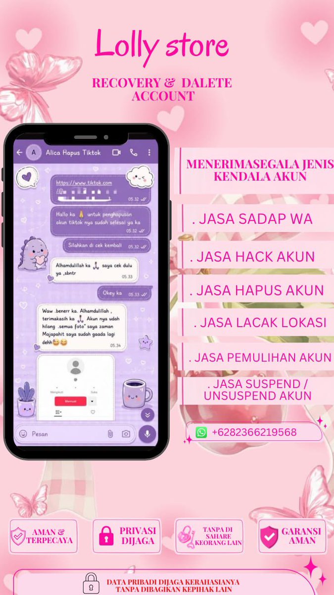 ujlesxi's tweet photo. Ready Ya Jasa Pemulihan Akun, Hack Akun,Hapus Akun,Sadap Akun | Lacak Lokasi.

Facebook,Line, Tiktok, WhatsApp •ALL SOSMED 
| Terhalang kode login/A2f
| Akses hilang total/Akun di hack 
| Akun nonaktif/Terkunci 

Fast proses Full testi konsultasi wa di Bio ya.. https://t.co/0hqmh5OgzT