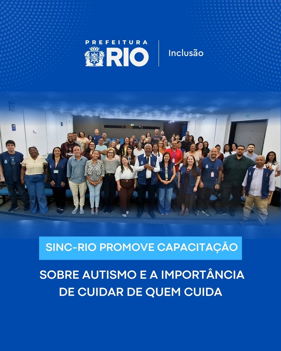 inclusaorio's tweet photo. Cuidar de quem cuida também é inclusão!

A Sinc-Rio realizou, nesta quarta-feira (30/09), a capacitação “Cuidando de quem cuida: autismo e Política de Cuidados”, no Centro Administrativo São Sebastião (CASS), na Cidade Nova. https://t.co/oQVoQklLQi