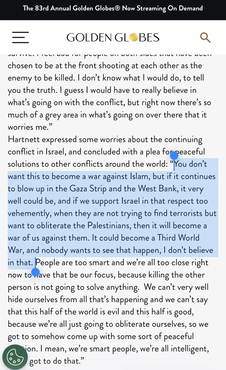 leylahamed's tweet photo. Seeing actor Josh Hartnett back on screen made me wonder what he’d been doing all these years. Then I came across his comments about Palestine from 2001 (peak Hartnett era) and was surprised by how outspoken he was. I wonder if he was cancelled. https://t.co/c5MkL9BJvx