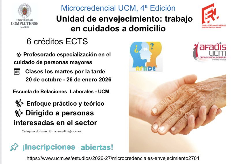 AFADE19's tweet photo. Es necesaria la formacion en los cuidados para personas dependientes,su bienestar depende de ello.Hoy en la feria de empleo de Vallecas @AniortePepe, hemos informado por 3 año ya !!sobre las microcredenciales de la @UCM_ERL en colaboración  @afadis_ucm .Calidad en los cuidados 🙏🏻 https://t.co/P2E1O0SSLx