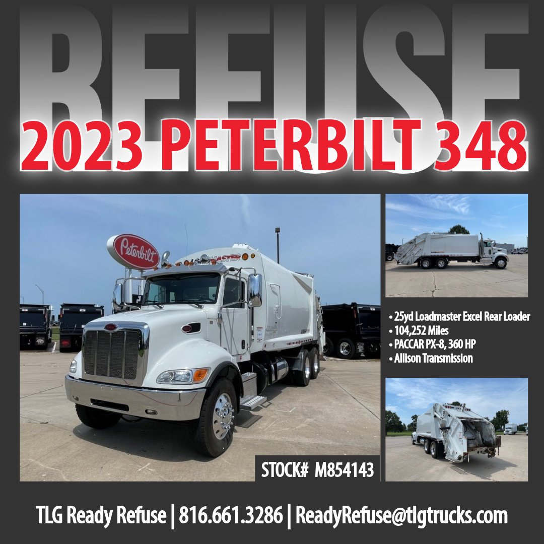 TLGPeterbilt's tweet photo. Explore our selection of used refuse trucks, featuring a range of makes and body styles to help you find the right fit for your operation. Priced to move! Financing is available.

Shop Used Refuse Trucks: https://t.co/v2pccQyRQC
Call: 866.318.1737
Text: 417.414.6020 https://t.co/rsiccJaju2