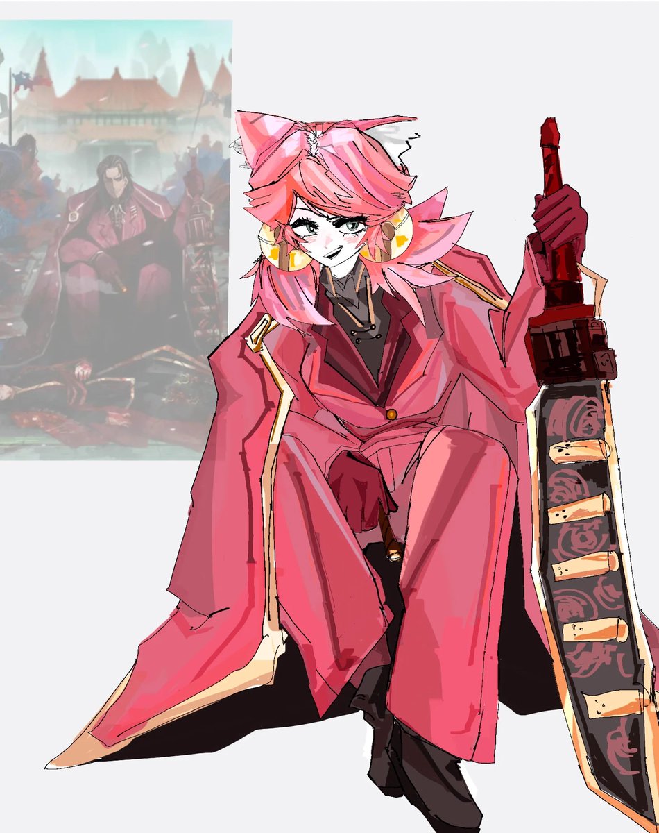 MadMewM3w's tweet photo. 🩷:  *Mew smirked* 

Alright!~ I learned a thing or two from this guy named Lei heng~ mew~ 

*Mews body cracked like a mirror until suddenly* 

*Mew was holding the Tiantui Star blade* 

*now holding a cigarette she crouched down, the blade digging into the dirt* 

Bring it mew!~ https://t.co/2QLqZ2YeBS