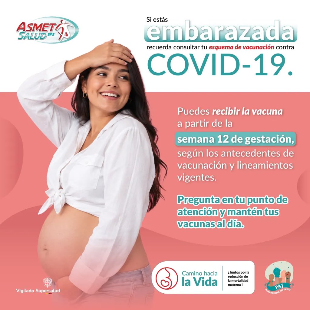 AsmetSalud's tweet photo. 🤰Si estás embarazada, consulta tu esquema de vacunación contra el COVID-19 y recibe orientación sobre el momento indicado para vacunarte.

Protege tu salud y la de tu bebé con información y controles prenatales oportunos. #CaminoHaciaLaVida https://t.co/zR0w2u3Uc8