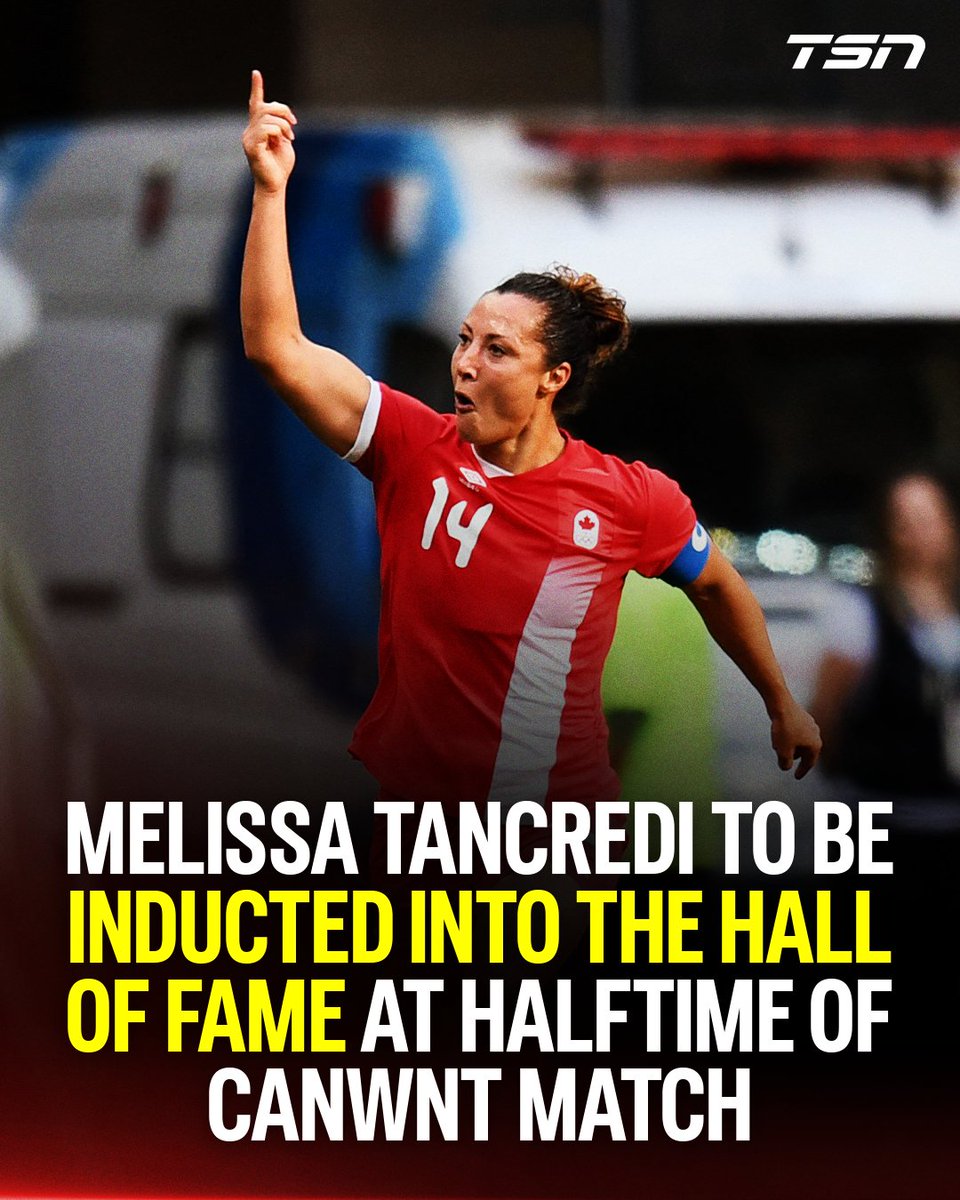 TSN_Sports's tweet photo. Dr. Melissa Tancredi will be inducted into the Canada Soccer Hall of Fame during the Women's National Team's home match against Denmark on October 12th.🇨🇦🙌

(via @CanadaSoccerEN) https://t.co/cLbyGzvcs3