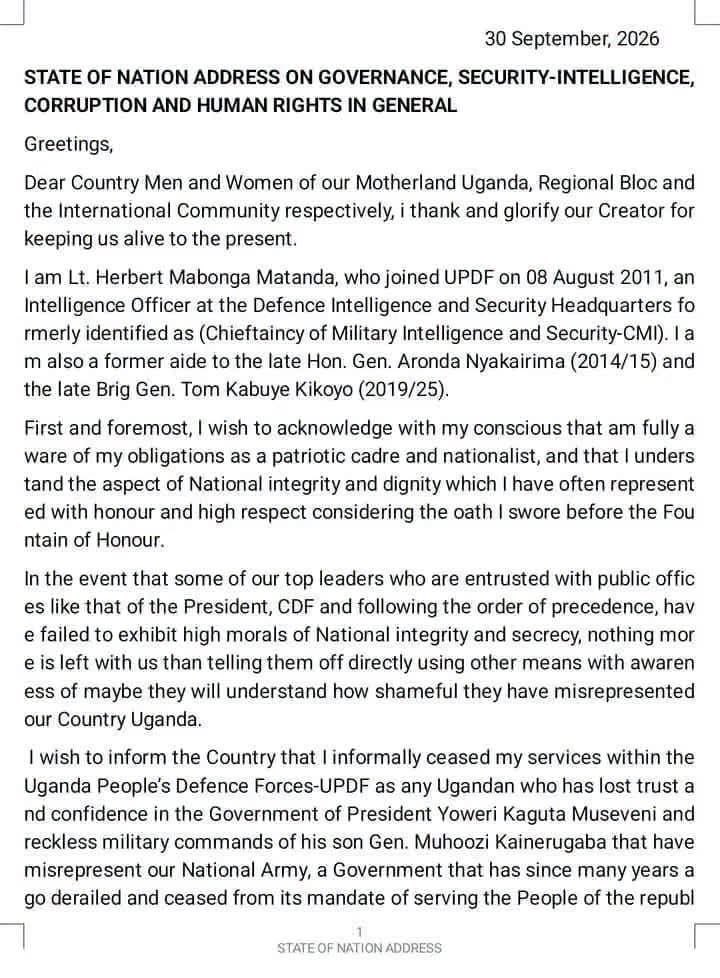 RichardMbayo's tweet photo. Dear Ugandans, 
I know we have a bad habit of not reading but I encourage you to READ this document. https://t.co/HHSou58ixz