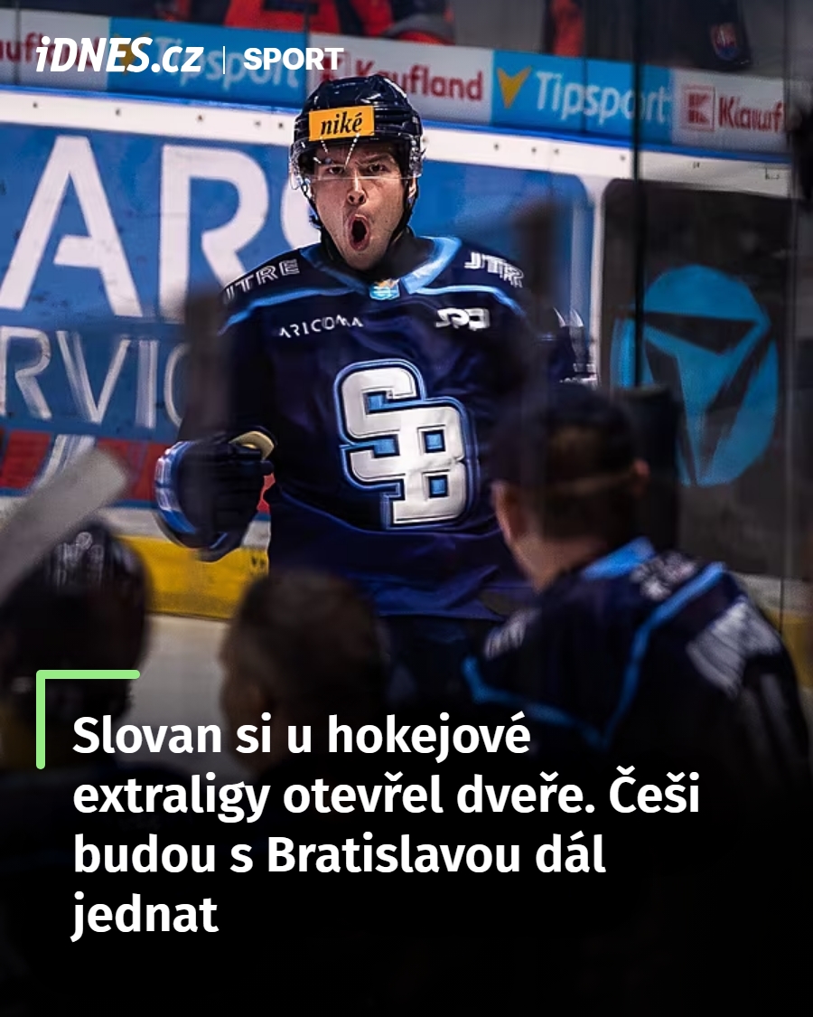 idnessport's tweet photo. Zástupci Slovanu Bratislava ve středu jednali s extraligovými kluby o možném vstupu slovenského klubu do české hokejové soutěže. A jednání pro ně nedopadla špatně. 

👉 https://t.co/E6fsVg3WiR https://t.co/o2jtYJLSNP