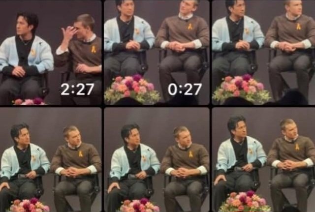 hudcon2001's tweet photo. the way they went from sitting next to each other with space between them to their elbows touching 😭 like they physically cannot stay apart https://t.co/I4EaD6IYea