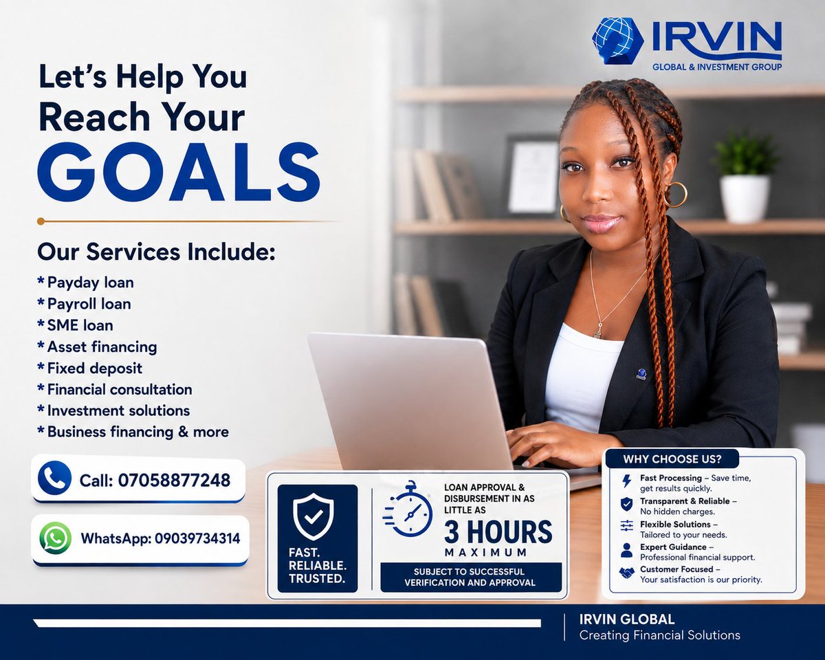QueenbeeOmo's tweet photo. @careerspeakshq With Irvin you can take our credit facility and restock your business, you can as well grow your income monthly instead of leaving it dormant without interest. If this is you. Reach out to us now to get started. Thanks https://t.co/BzfKiBoTlo