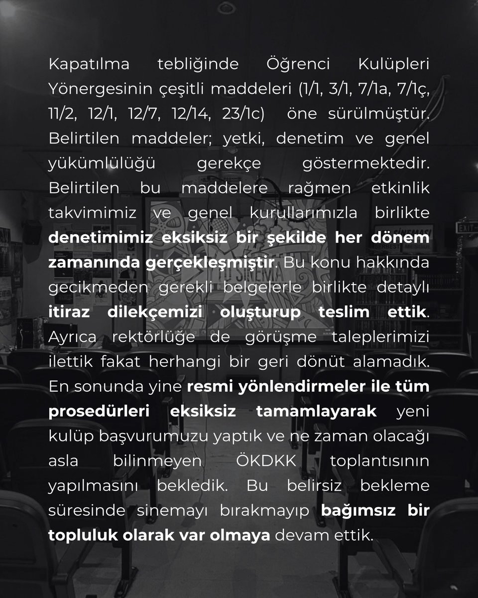 YildizSinema's tweet photo. Yıldız Sinema olarak açıklamamızdır. https://t.co/rqvXxYjisq