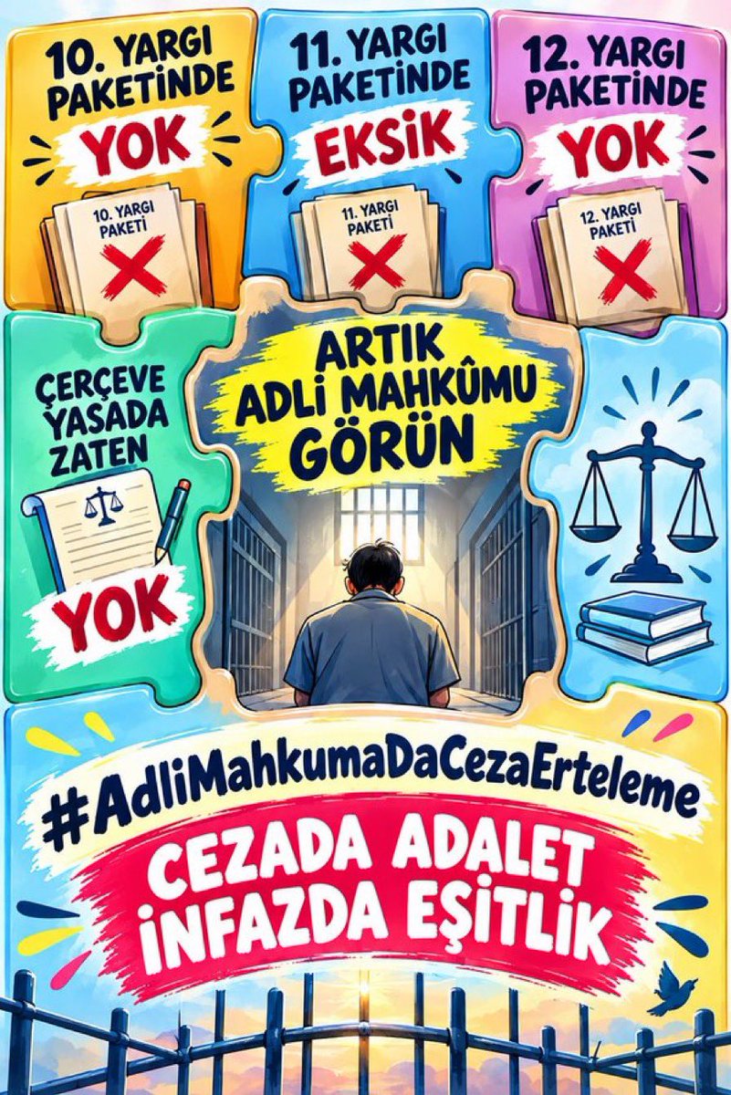 Serpilqimz's tweet photo. @syilmaz052 Adaletin olmadığı yerde kırgınlıklar çoğalır. İnfazda sağlanan hakkaniyet ise toplumda gönül köprüleri kurar, barışı getirir.
✨ #AdliMahkumaDaCezaErteleme
CEZADA ADALET İNFAZDA EŞİTLİK https://t.co/8GUXhvIG0R
