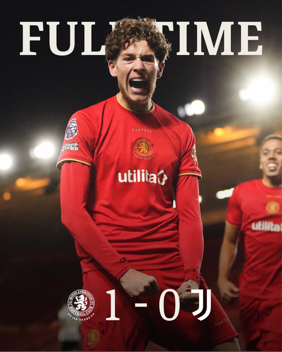 Boro's tweet photo. Boro defeat Juventus at the Riverside 💪 https://t.co/e5JQzX2MAK