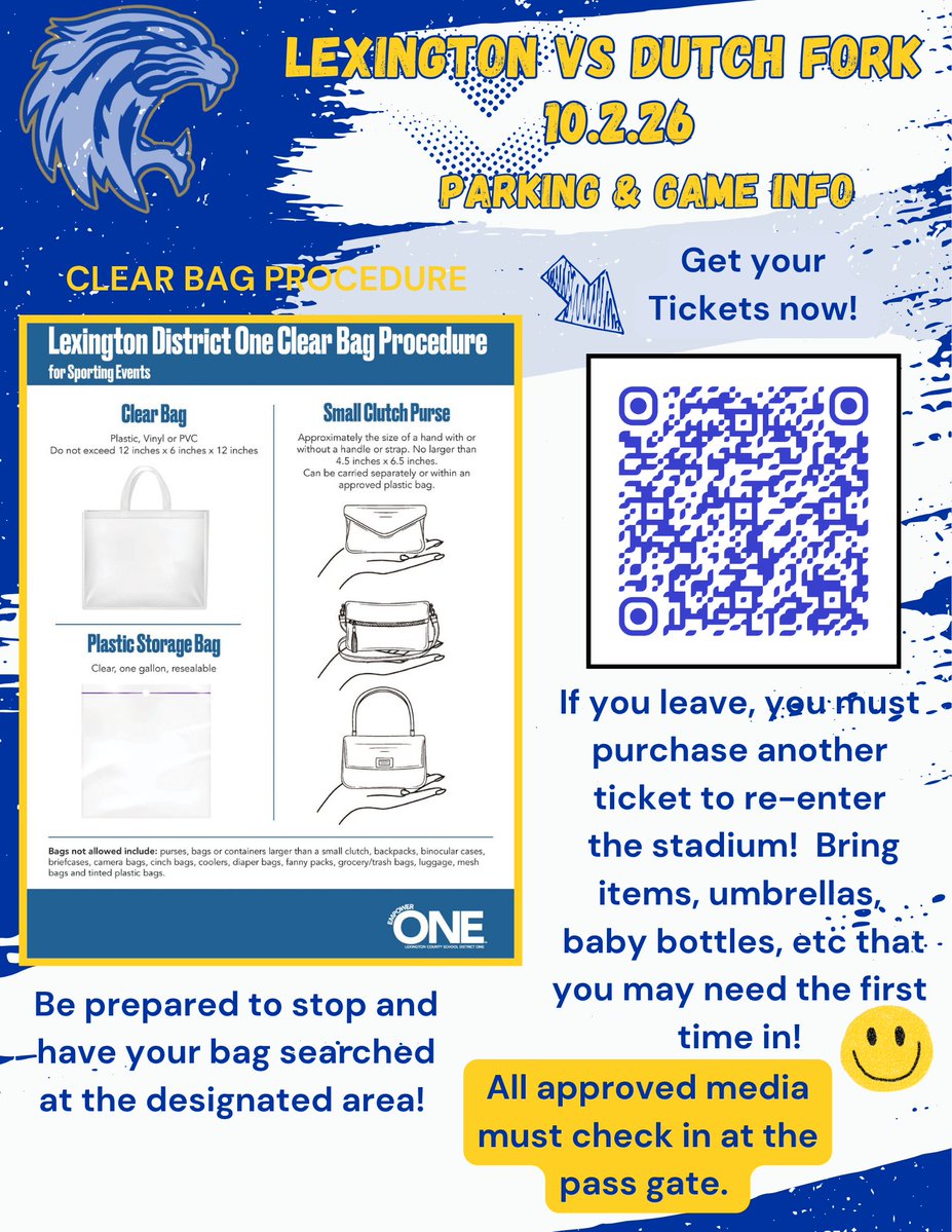 LHS_WILDCATS's tweet photo. Ticket information for Friday night's game vs Dutch Fork! 
Are you a Silver Fox fan and want closer parking? We have a paid option for that!  All you need know in one spot!

@LHS_Wildcats_FB @LHSWildcatsLex1 
@dfhsfootball @dutchforkhigh https://t.co/goYmIgz93p