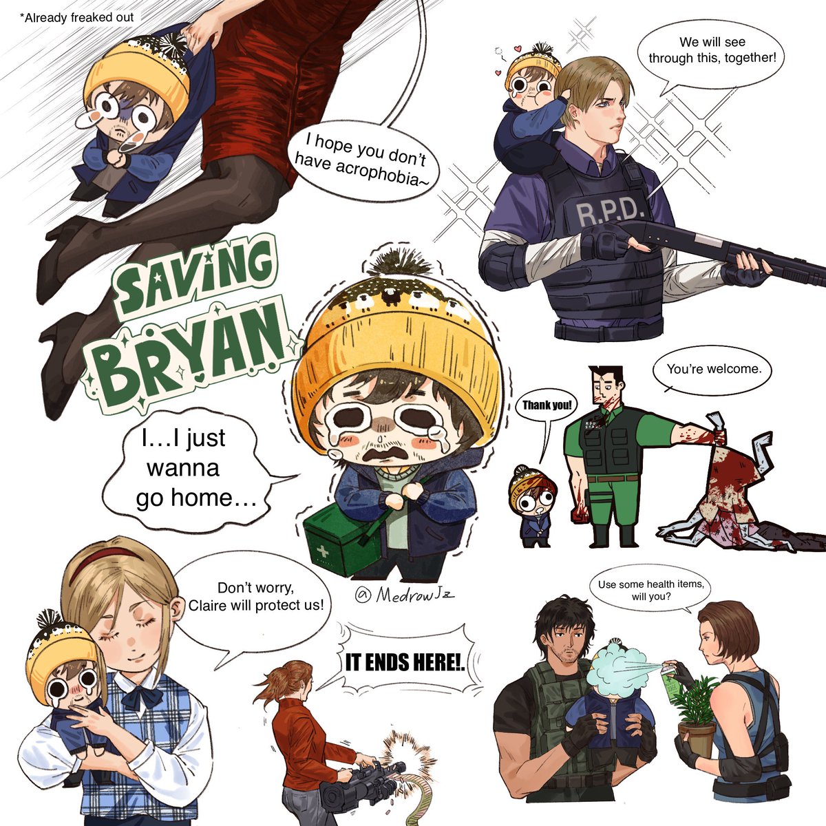 MedrowJz's tweet photo. Ways of getting out of Raccoon City for Bryan. #ResidentEvilㅤ https://t.co/rJQ20spIfn