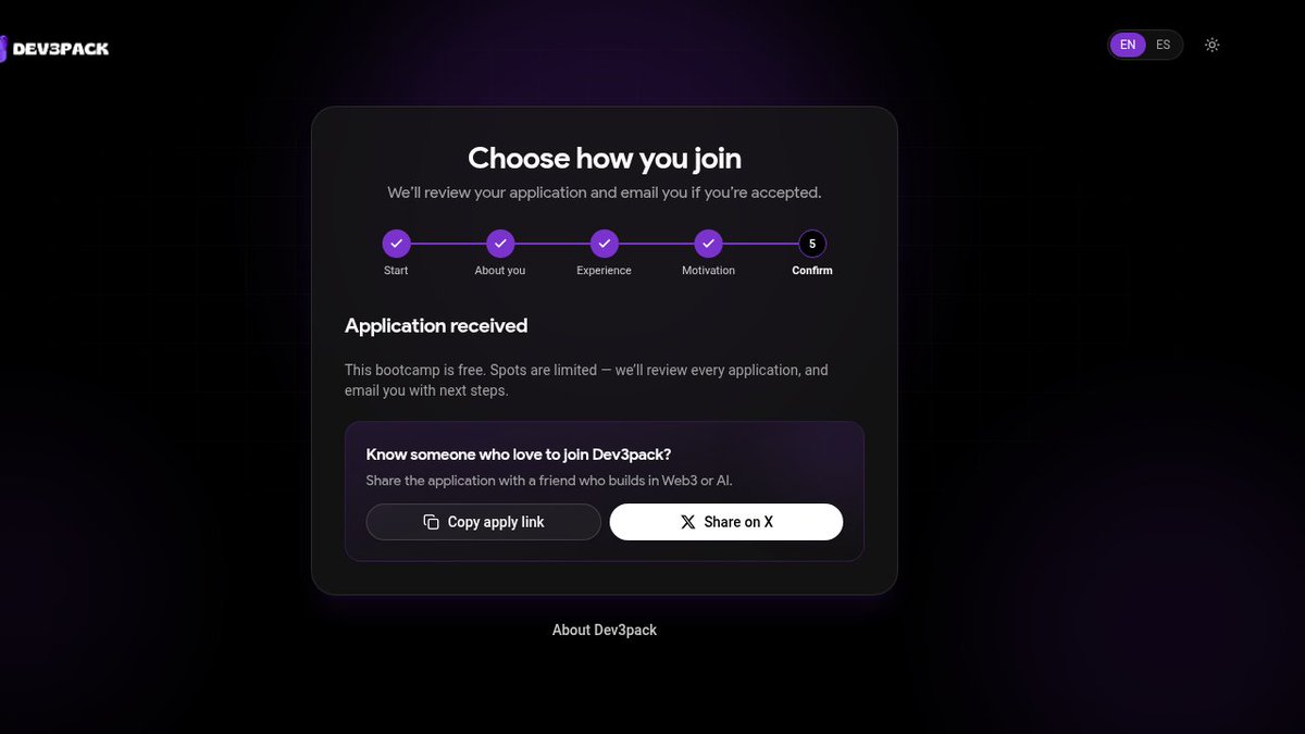 0xAT8's tweet photo. I just applied for the Solana Rust bootcamp with @dev3pack x @solana 🦀

https://t.co/ZKcGUtvz6L https://t.co/eKALHEbX3h