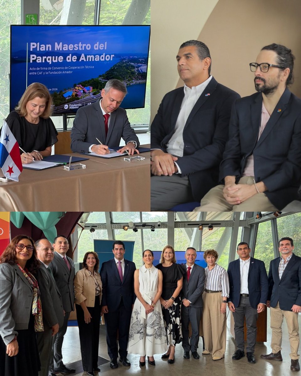 ATP_panama's tweet photo. Participamos en el acto de firma del Convenio de Cooperación Técnica entre CAF – Banco de Desarrollo de América Latina y el Caribe y la Fundación Amador, para el desarrollo del Plan Maestro del Parque de Amador. @biomuseo  @agendacaf https://t.co/RhxjRz52PF