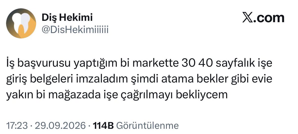 SaglTum's tweet photo. Diş Hekimleri bile iş bulamıyor artık … https://t.co/pEwHcBktTO