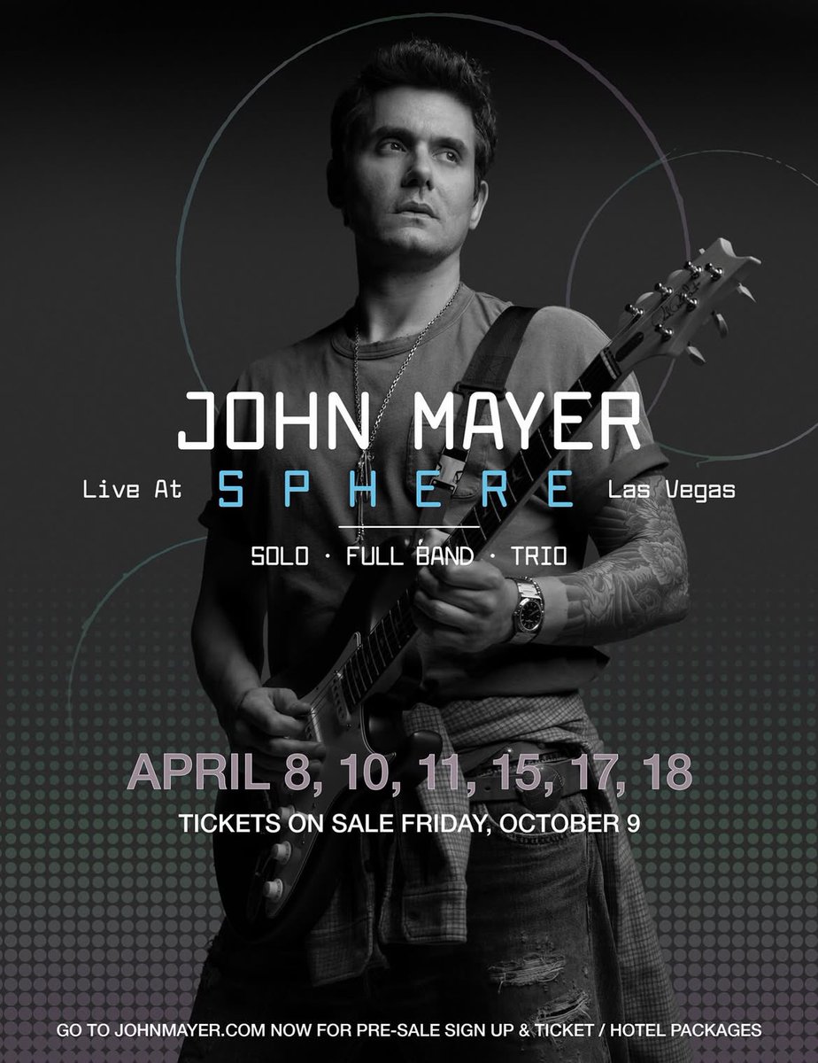 JohnMayer's tweet photo. Announcing this @SphereVegas run has been one of the best moments of my year so far. It makes real something I’ve been working on for several months, and the excitement around the reveal inspires me to go even deeper into creating this show over the months to come.

It’s never lost on me that I get to work with the most talented people to make beautiful things for a living. I can’t wait for you to see and hear what I’m dreaming up.
