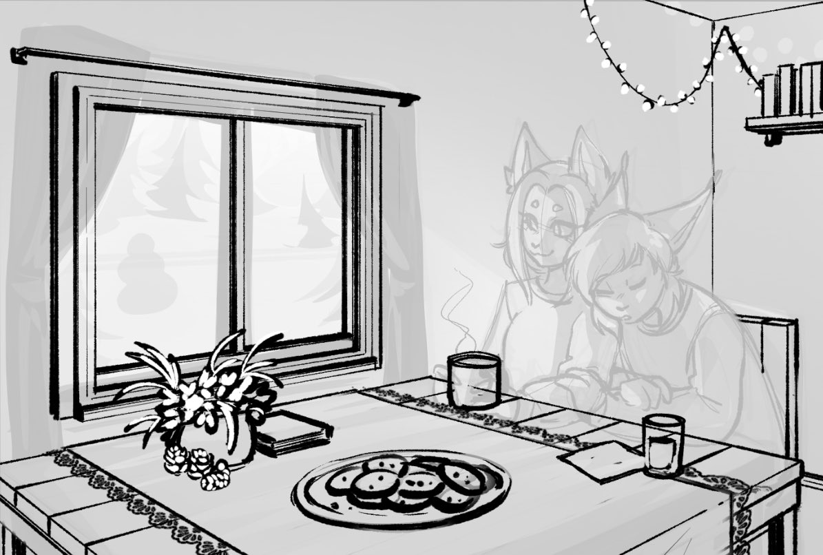 Kivachuwu's tweet photo. C0mm WIP for @kyte_kitty !! Super excited for this piece, it’s been a while since I’ve done a background like this https://t.co/C6ut0avZ6K