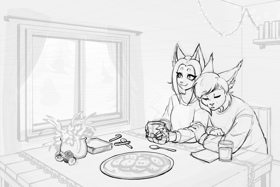 Kivachuwu's tweet photo. C0mm WIP for @kyte_kitty !! Super excited for this piece, it’s been a while since I’ve done a background like this https://t.co/C6ut0avZ6K